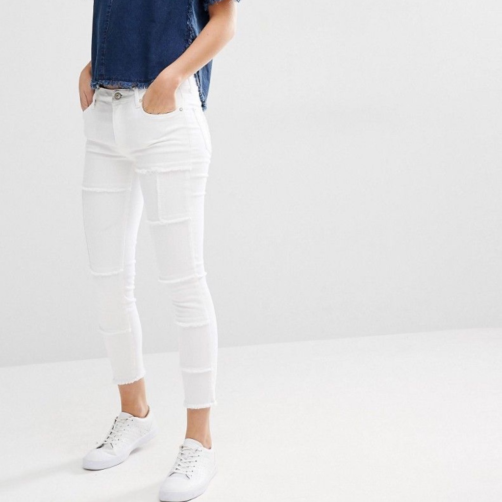 Mango Raw Edge Patchwork Jean
